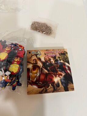 Marvel Party Favor Cards & Stickers - Red, Blue, Gold